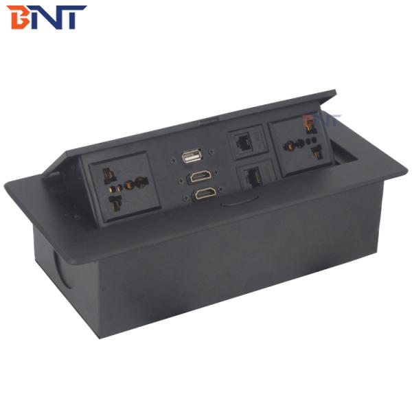 Hidden into office table high quality table top socket box with power data connectors