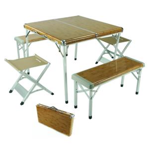 Buy cheap Packable Aluminum Picnic Folding Table 4 Separate Folding Stools product