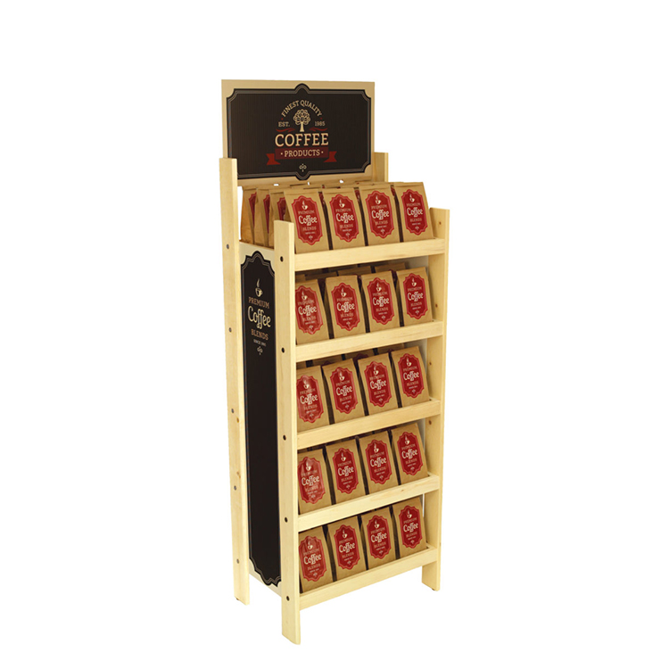 Classical Wine Display Stand Wooden Display Shelf Beverage Juice Stand For Supermarket