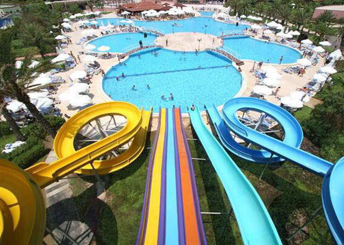 Amusement Park Fiberglass High Speed Tall Water Slides For Theme Water Park