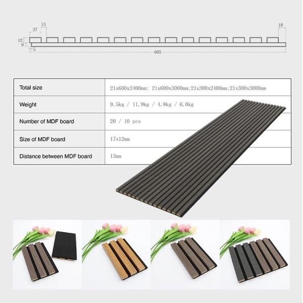 Diffusion Wall Acoustic Panels Board Soundproofing Slat Wooden Fiber