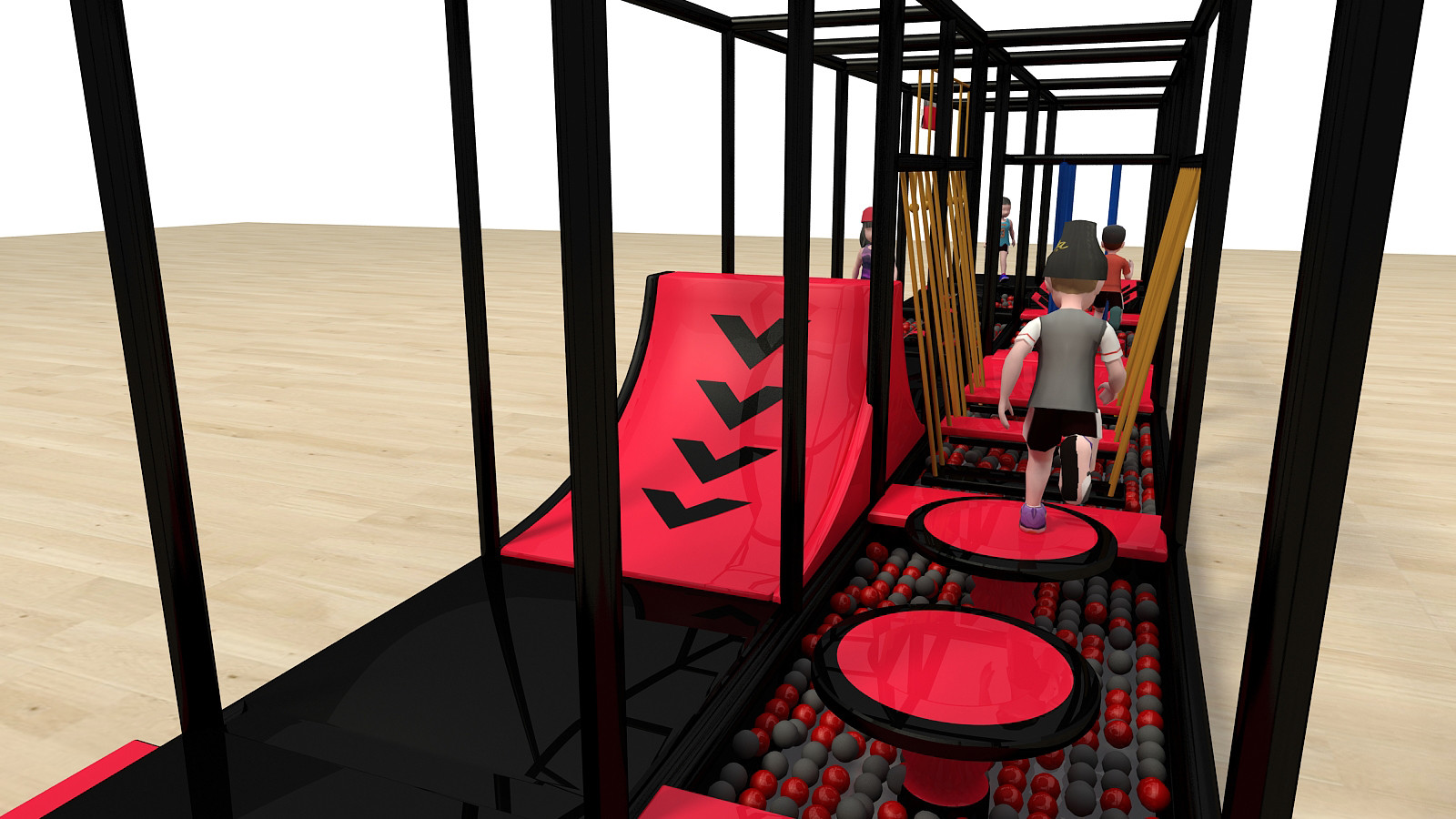 Custom Ninja Course Obstacle Equipment for Indoor Playgrounds