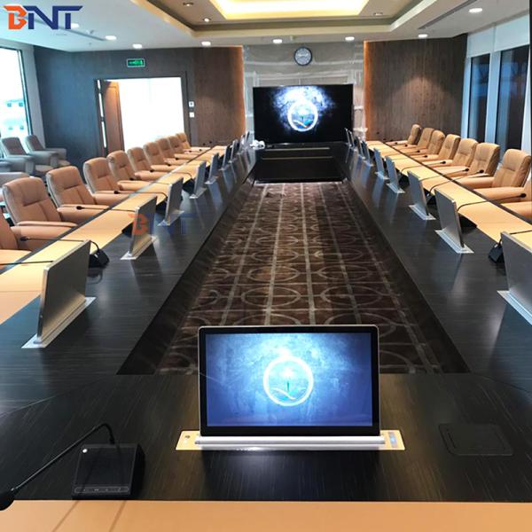 Conference System ultra Thin Hidden Motorized Computer Monitor Lift With FHD Monitor