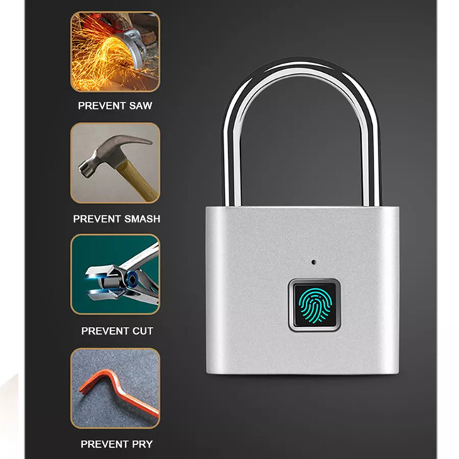 Tuya Smart Fingerprint Padlock Zinc Alloy Biometric Thumbprint Intelligent Door Lock