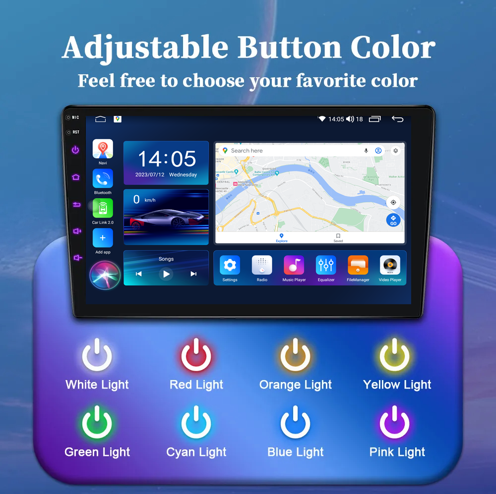 Android 10 QLED 8581 Screen DSP Carplay Car Radio Navigation 2 din 9 inch Universal GPS 4G WiFi