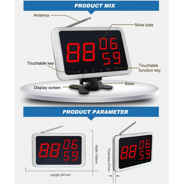Hot sale long range wireless restaurant waiter service electronic number display system with call button