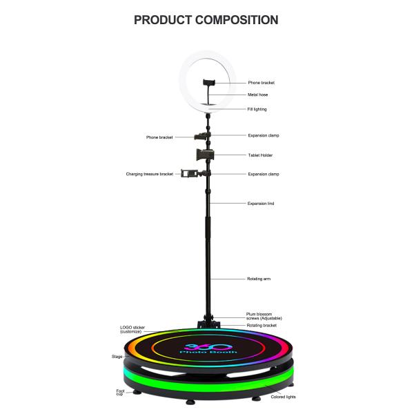 Rotating Platform 360 Wedding Photo Booth Auto Slow Motion Spinner 360 Booth