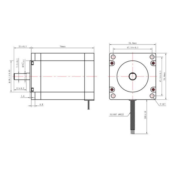 57x57x76mm Nema 23 Stepper Motor 1.8 Degree 2 Phase 2N.M High Torque