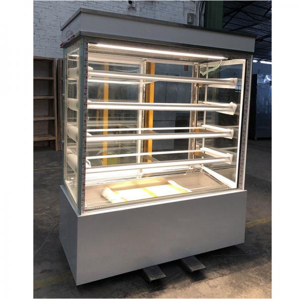Quality Vertical Bakery Glass Showcase , Fan Cooling Soft Drink Refrigerator 4 Shelf Type for sale