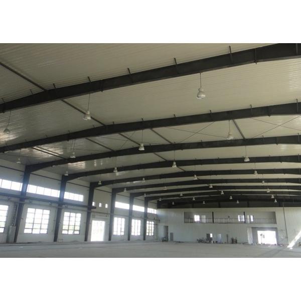 Painted Hot Dip Galvanized Steel Frame Workshop With Versatile Sandwich Panel Door