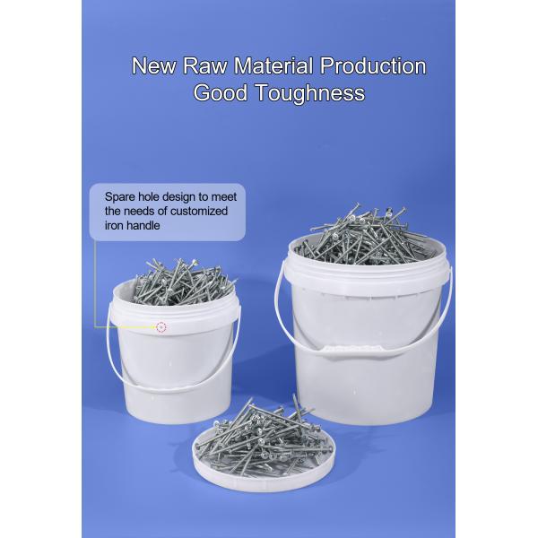 General Packaging 5L Food Grade PP Storage Container Plastic Bucket With Screw Lid Handle