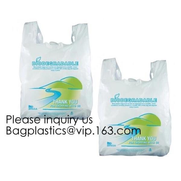 100% Biodegradable Compostable Plastic T-Shirt Vest Bag For Shopping,Home,Decoration,Wedding,Supermarket,Restaurant,Bake