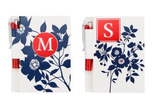 Buy cheap Flower White Printed Personalized Notebooks With Pen , Custom Notepads product