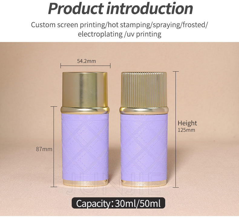 New Design Custom Cosmetic Packaging Purple 30ml 50ml Sunscreen Lotion Cream Bottle Packaging Hand Cream Deodorant
