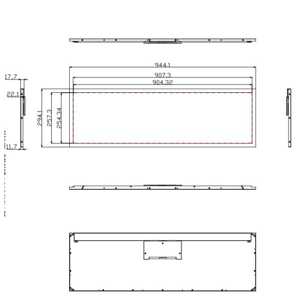 37Inch Stretched Bar Lcd Display 1920 X 540 Tft Lcd Displays 1000nits JB370IVN03.1 For Vehicle