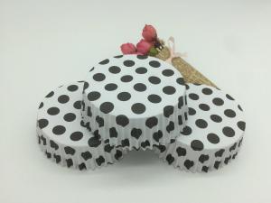 Buy cheap Round Shape Wedding Black And White Polka Dot Cupcake Liners Greaseless Non Stick product