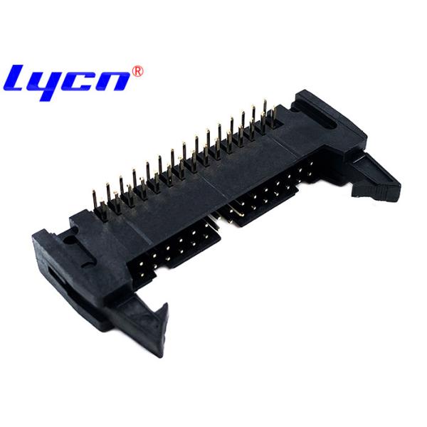 Ejector 2.54 Mm Right Angle Header Male Connector PA9T Plastic ROHS Approved