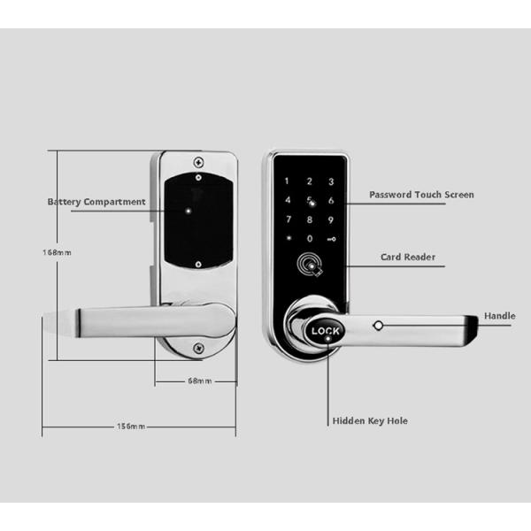 Keyless Keypad Door Lock , Password Card App Bluetooth Digital Lock For Home