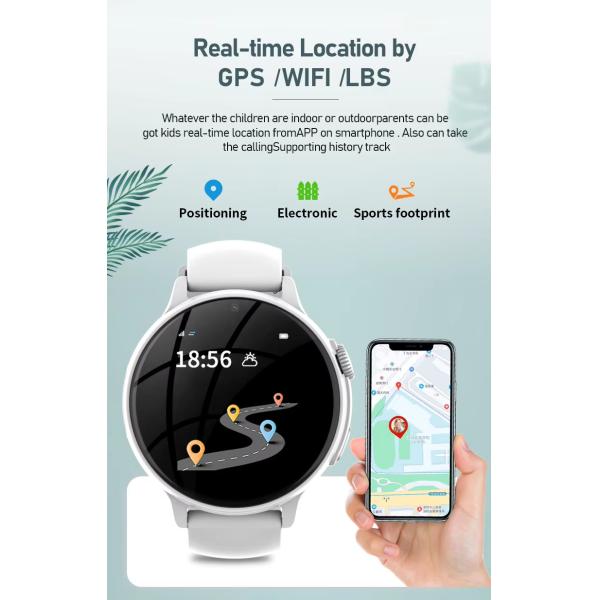 Waterproof APP Control Childrens Tracker Watch GPS WIFI LBS 600mAh