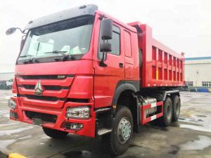 China SINOTRUK HOWO 6X4 dump truck tipper stock new 336HP red FOB 35000 USD on sale