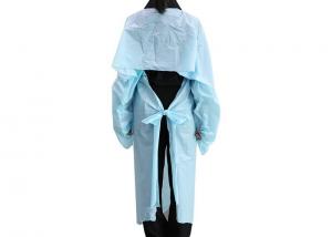 China Waterproof Plastic Thumb Loop Isolation Gown CPE Apron Gown Surgical Accessories on sale