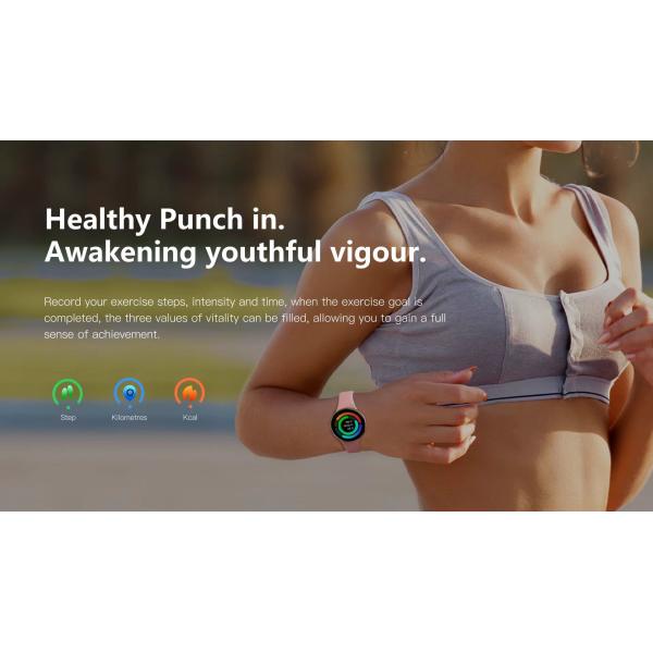 DM75 Ladies Smart Watch Ultra Thin Body 1.04 Inch Massive Exercise Modes Music Player