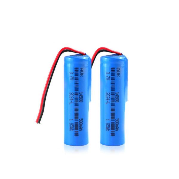 AUK 1S1P 3.7V 14500 500mAh Li Ion Battery Pack For Camera CCD Children'S Toy Car Rechargeable Battery