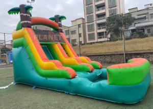 Buy cheap Anti UV Outdoor Adults Commercial Vinyl inflatable water slide rental backyard Tropical inflatable water slide product