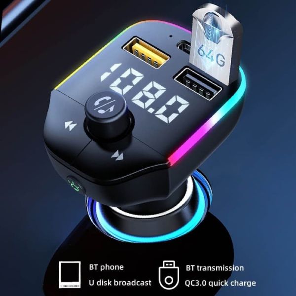 Car Bluetooth FM Transmitter Bluetooth 5.0 Fast Charger