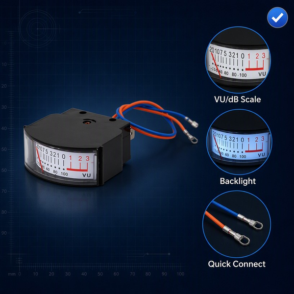 Analog Voltage Indicator Edgewise Meter with Backlit Display Analog Only Measurement and Compact Design