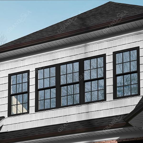 Hurricane Impact Aluminium Single Hung Windows for House Tempered Glass Double Glazed Double Hung Windows