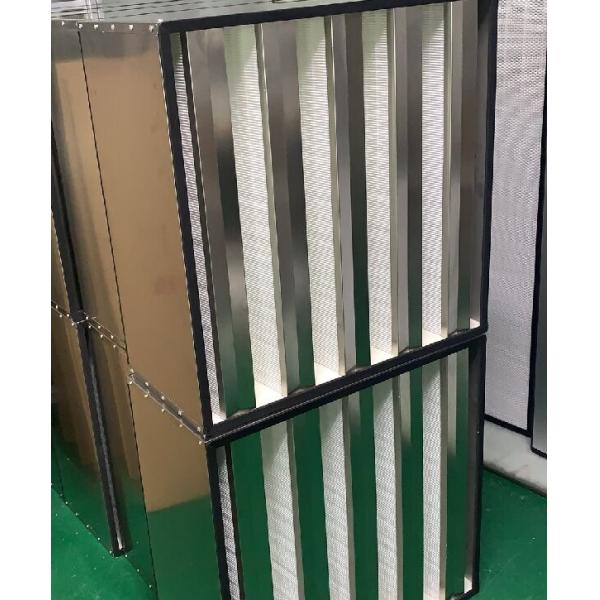 Plastic Frame / Metal Frame V Type Medium Compact Air Filter for Ventilation System