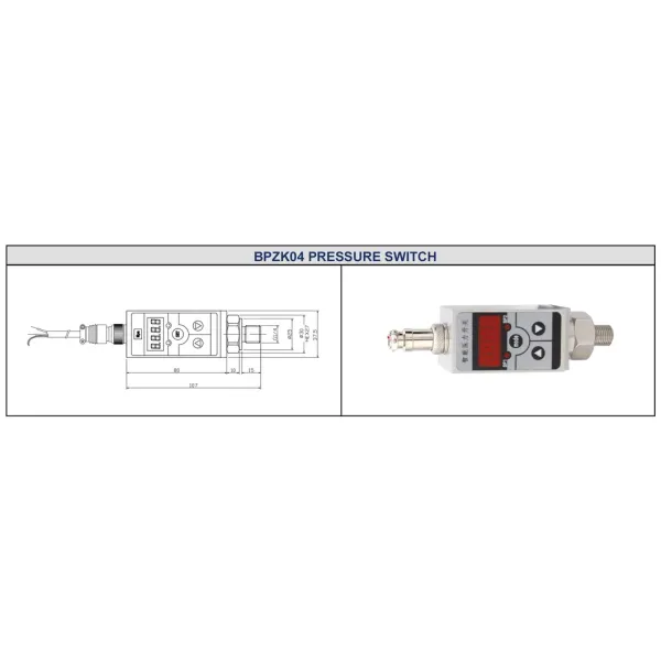 Digital 4-20mA Pressure Switch with LED Display Level Control Sensor