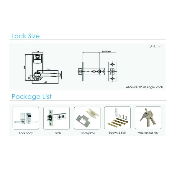 Hidden Hole Password Door Lock with Deadbolt and Auto Locking Mode