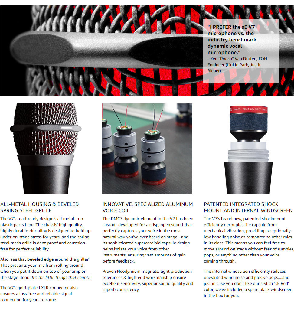 40HZ XLR Compatible Dynamic V7 6.35m Condenser Mics