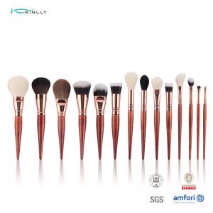 Buy cheap 29 Pieces Brass Ferrule Cosmetic Makeup Brush Set Wooden Handle product