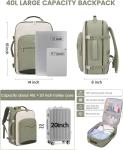 TSA Personal Item 40L Waterproof Large Carry on Airline Approved Travel Bag with