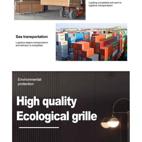 Interior Decorative WPC Wall Panels 3D Solid Wood Grill Panel