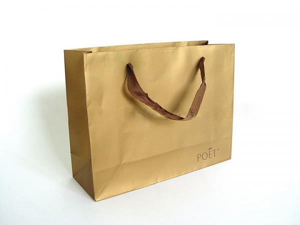 Quality high quality Imprinted Brown Craft  Wax Paper Carrier Bags for Shopping for sale