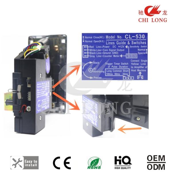 Compact Electronic Coin Selector Vending Coin Mechanism Connecting With Counters