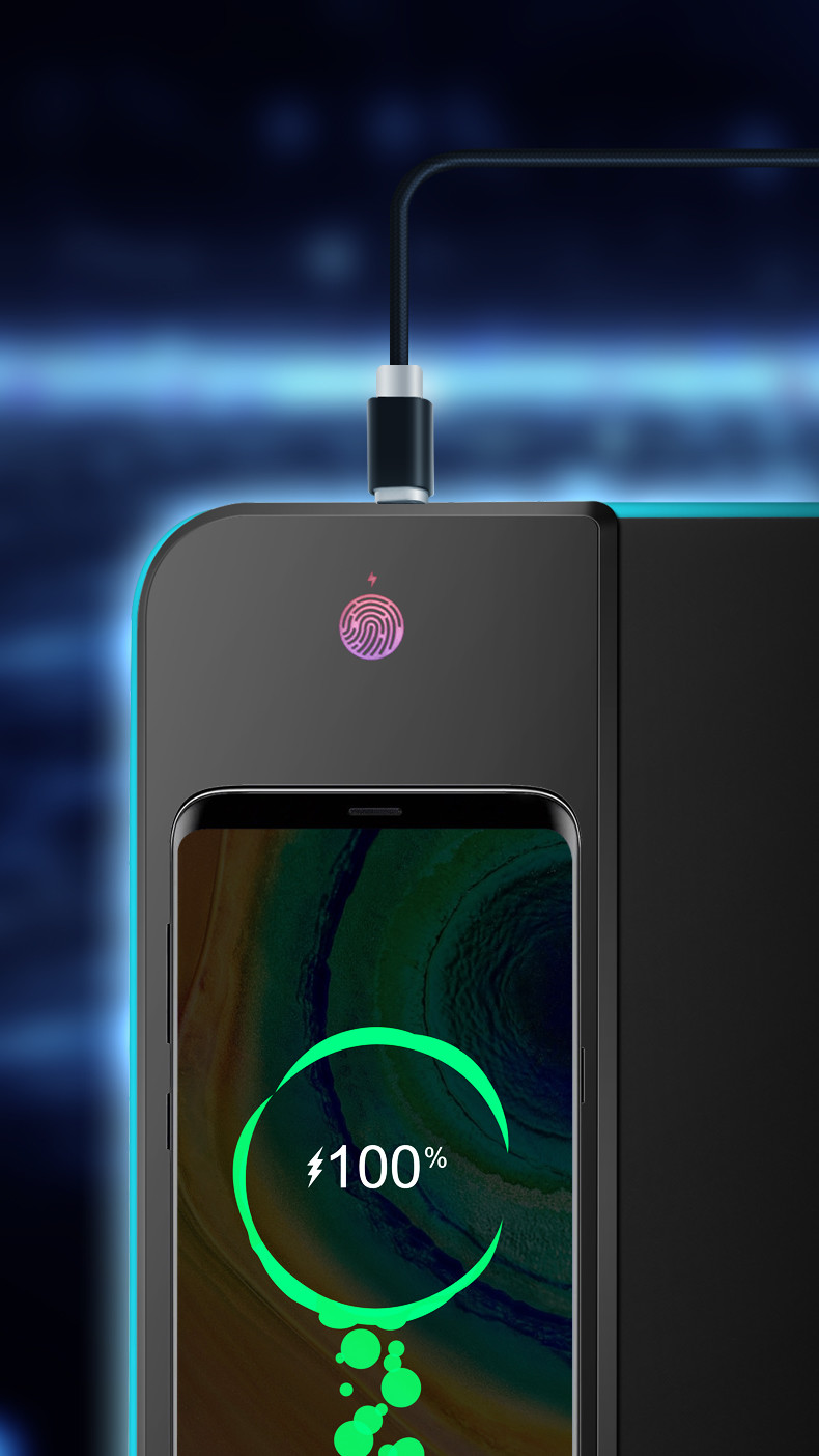 Fast Wireless Charging Mouse Pad Gaming Accessories With Waterproof Fabric