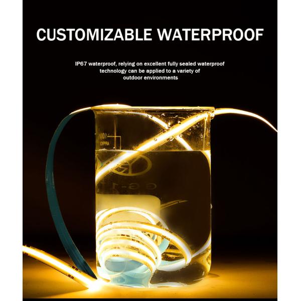 Electroplate COB 24v COB 320Ds 8mm Ra 85 Ice BLue Light Strip with 50000 Hour Lifespan