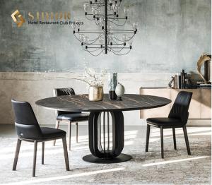 Buy cheap ODM Round Marble Dining Table Set 1.2m product