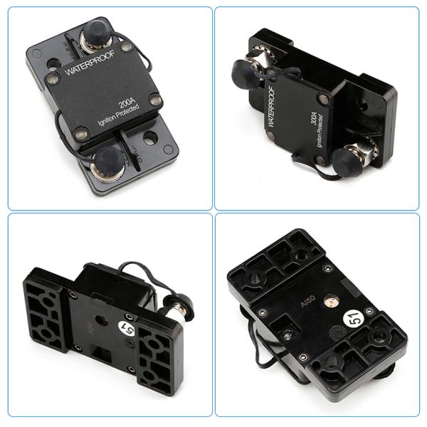 12-48V DC Circuit Breaker Waterproof Automatic Auto Reset Switch Overload Protection 250 300 AMP