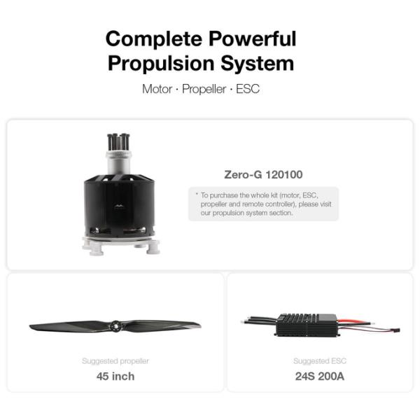 60kg Thsut Lightweight Brushless DC Motor 120100 For Paramotor