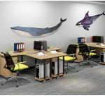 Wooden L Shape Office Workstation Desk With Lifting Function