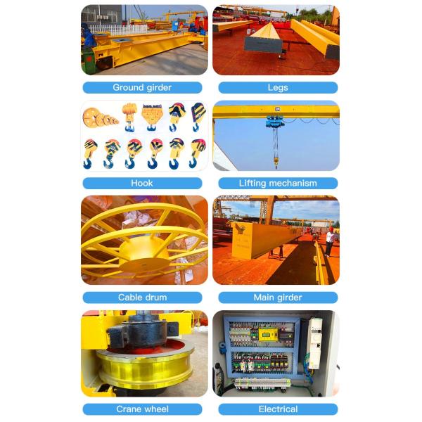 Double Speed 15T Span 15m Single Girder Gantry Crane