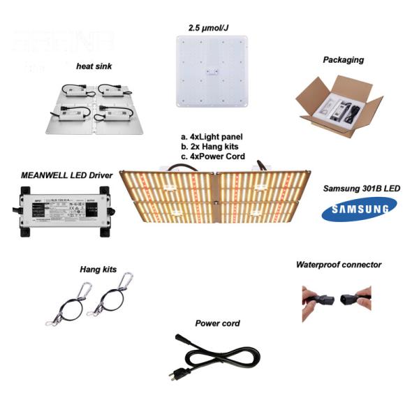 Quantum Q150x4 480W Full Spectrum Led Grow Light 2.5μmol/J