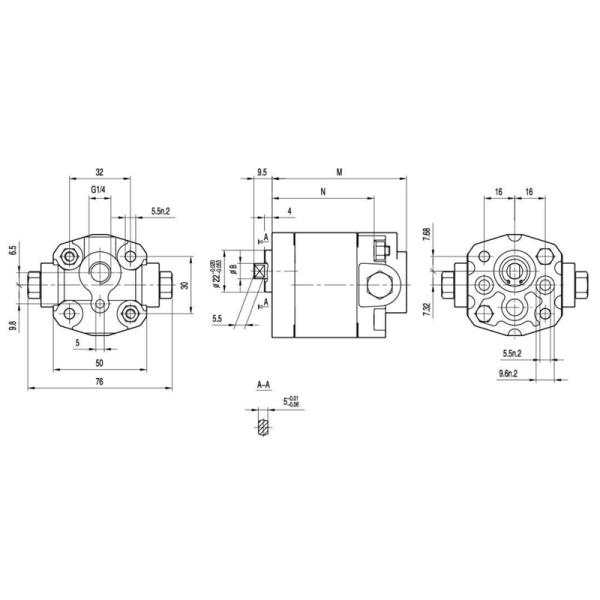 Group05 Gear Hydraulic Motor Single Rotation Type / Reversible Gear Pump