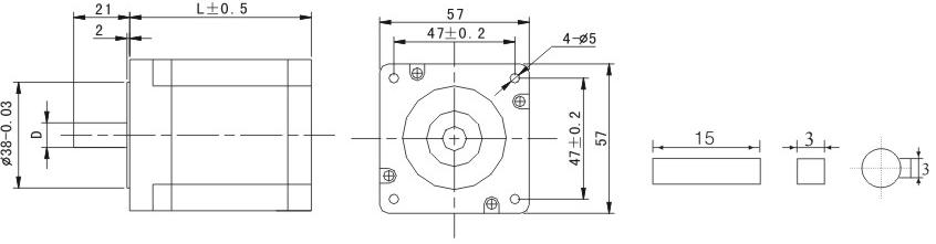 57mm 1.2Degree Enhanced Hybrid stepper motor J364